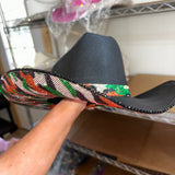 FLASH SALE: Black Straw w/ Green Camo Print