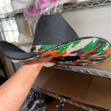 FLASH SALE: Black Straw w/ Green Camo Print