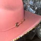 Pink Felt & Ab Rhinestones