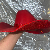 STAGECOACH SALE: Red straw w/ red rhinestones