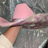 STAGECOACH SALE: Pink straw w/ cow print