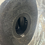 STAGECOACH SALE: Black straw w/ black rhinestones & crystal trim