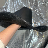 STAGECOACH SALE: Black straw w/ black rhinestones both brims