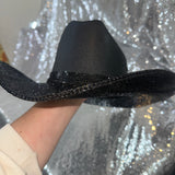 STAGECOACH SALE: Black straw w/ black rhinestones both brims