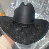 STAGECOACH SALE: Black straw w/ black rhinestones both brims