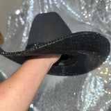 STAGECOACH SALE: Black straw w/ black rhinestones underneath only