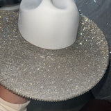 STAGECOACH SALE: White straw w/ American flag & Crystal on top