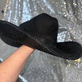 STAGECOACH SALE: Black suede w/ black rhinestones