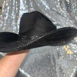 STAGECOACH SALE: Black suede w/ black rhinestones