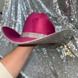 STAGECOACH SALE: Pink suede w/ crystal rhinestones