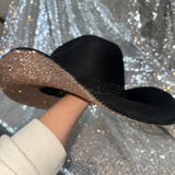 STAGECOACH SALE: Black suede w/ champagne rhinestones XL