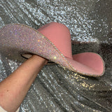 STAGECOACH SALE: Pink Felt w/ ab rhinestones Size 7 3/8