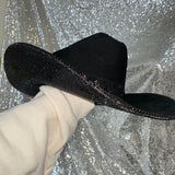 STAGECOACH SALE: Black suede w/ black rhinestones size LARGE VERY GRASSY