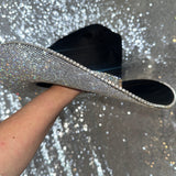STAGECOACH SALE: Black suede w/ crystal