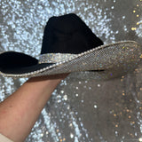 STAGECOACH SALE: Black suede w/ crystal