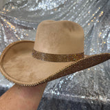 SUMMER SALE: CAMEL SUEDE W/ LT TOPAZ