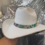 SUMMER SALE: KIDS WHITE STRAW W/ RAINBOW LEOPARD