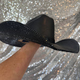 SUMMER SALE: XS BLACK STRAW W/ BLACK RHINESTONES