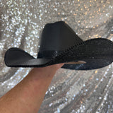 SUMMER SALE: XS BLACK STRAW W/ BLACK RHINESTONES