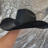 SUMMER SALE: XS BLACK STRAW W/ BLACK RHINESTONES