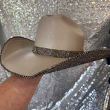 SUMMER SALE: AMERICAN HAT MAKERS MOCHA STRAW W/ BLACK DIAMOND RHINESTONES (Copy)