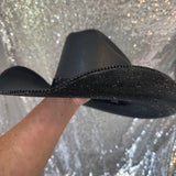 SUMMER SALE: BLACK STRAW W/ BLACK RHINESTONES