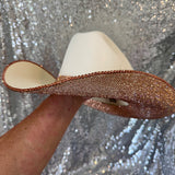 SUMMER SALE: SAND STRAW W/ CHAMPAGNE RHINESTONES