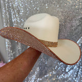 SUMMER SALE: SAND STRAW W/ CHAMPAGNE RHINESTONES