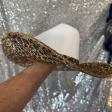 SUMMER SALE: WHITE STRAW W/ LEOPARD ON BOTH BRIMS