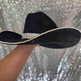 SUMMER SALE: BLACK SUEDE W/ BLACK RHINESTONES & CRYSTAL TRIM