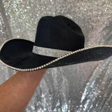 SUMMER SALE: BLACK SUEDE W/ BLACK RHINESTONES & CRYSTAL TRIM