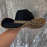 SUMMER SALE: BLACK SUEDE W/ LEOPARD RHINESTONES XL