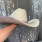 FLASH SALE: Sand round hat with ab rhinestones