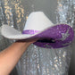 FLASH SALE: White hat with purple rhinestones and silver big stars