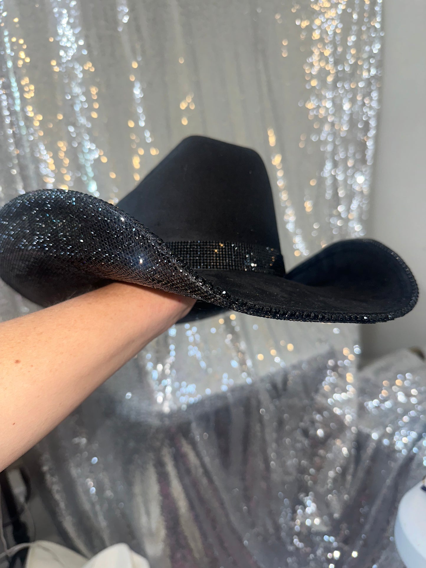 FLASH SALE: Black suede with black rhinestones