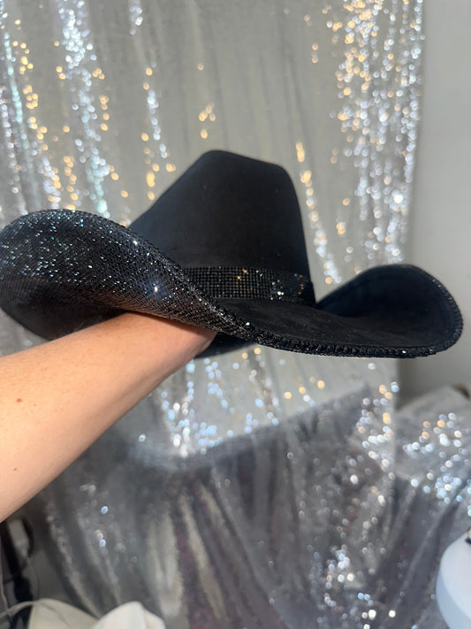 FLASH SALE: Black suede with black rhinestones