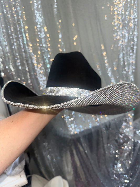 FLASH SALE: Black suede with crystal rhinestones