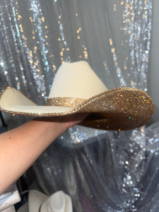 FLASH SALE: Sand American Hat Makers with Lt Topaz rhinestones