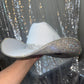 FLASH SALE: DEFECTIVE White and Crystal Rhinestone Hat