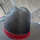 FLASH SALE: DEFECTIVE Black hat with maroon rhinestones