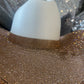 FLASH SALE: DEFECTIVE White hat with champagne rhinestones both brims