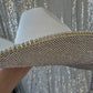 FLASH SALE: DEFECTIVE White and Crystal Rhinestone Hat OS