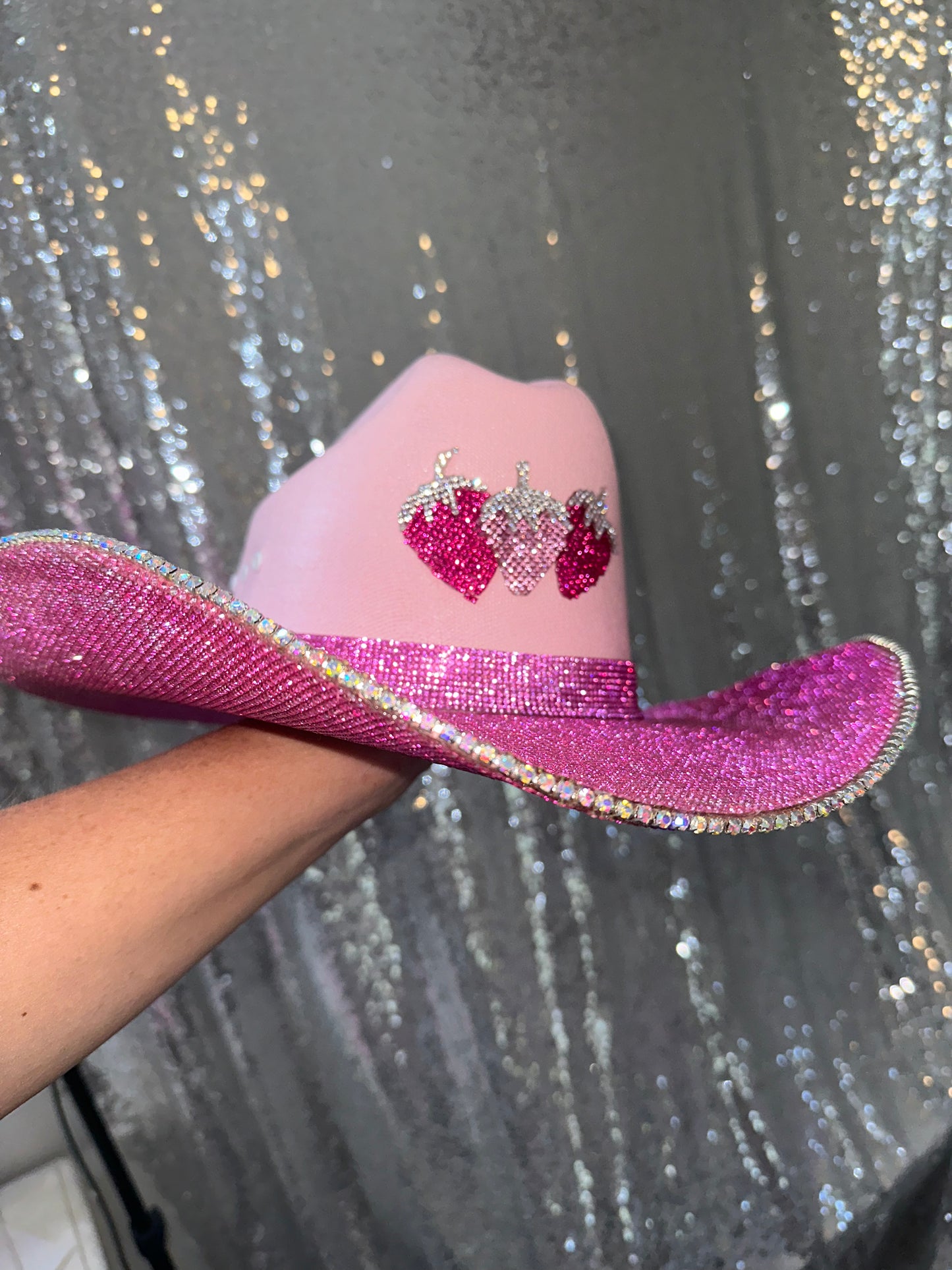 FLASH SALE: Pink with pink rhinestones and strawberries