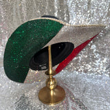 FALL FLASH SALE: Black straw S/M with Mexican Flag