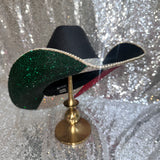 FALL FLASH SALE: Black straw S/M with Mexican Flag