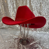 FALL FLASH SALE: Red Felt with red rhinestone hat band
