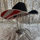 FALL FLASH SALE: Black American Hat Makers Straw w/ American Flag