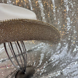 FALL FLASH SALE: Medium White Straw w/ crystal on both brims