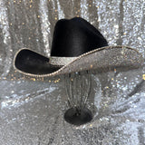 FALL FLASH SALE: L/XL Western Express Black Straw Hat w/ crystal rhinestones