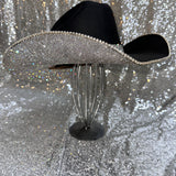 FALL FLASH SALE: L/XL American Hat Makers Black Straw Hat w/ crystal rhinestones